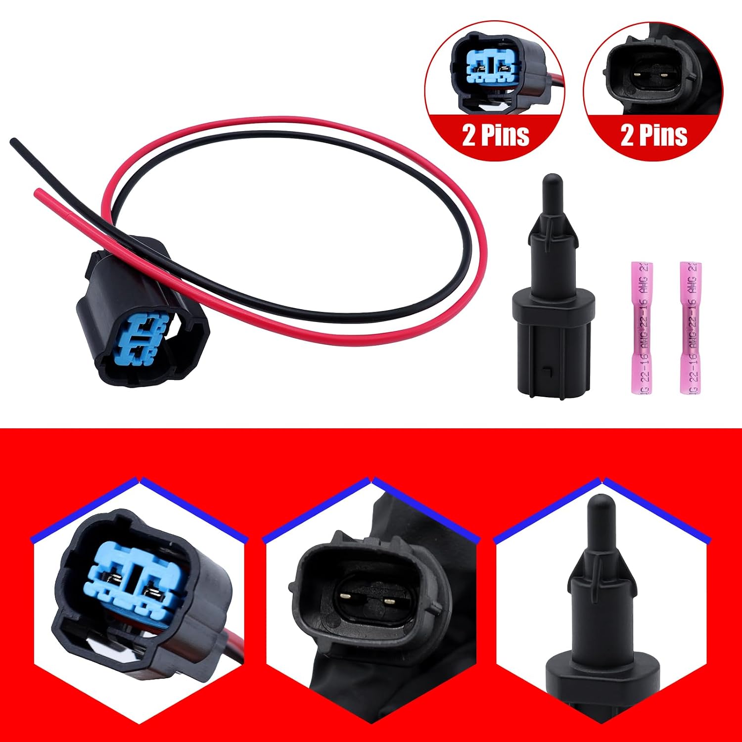 SMMS 37880P2A004 Intake Air Temperature Sensor Fits for Honda Civic 1996-2000 for Insight 2000-2006 37880P2RA01 37880PA2004 1580739 AJ0027 AX56