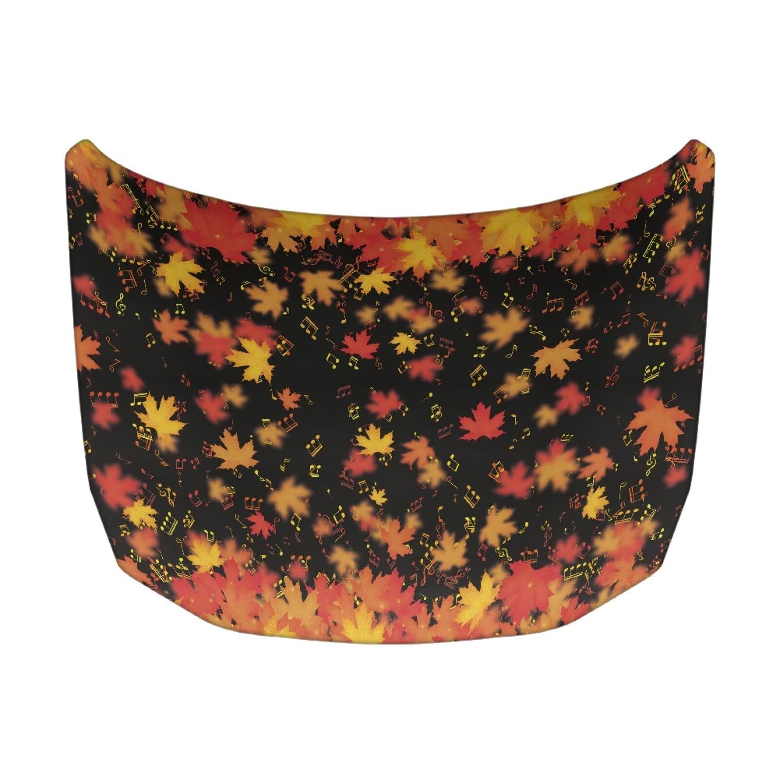 Car Hood Cover Protector Fall Maple Music Note Print Waterproof Car Hood Wrap Blanket Auto Flag Automotive Thanksgiving Exterior Accessories for Sedans SUVs Pickups Trucks Jeeps