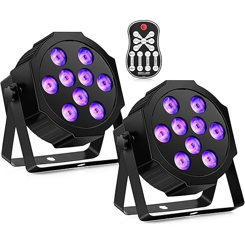 Led Par Stage DJ Lights - 36W 9LEDs RGBW Stage Lighting Remote & DMX Control Sound Activated Party Lights for Events Wedding Club DJ Dance Church (2 Pack)