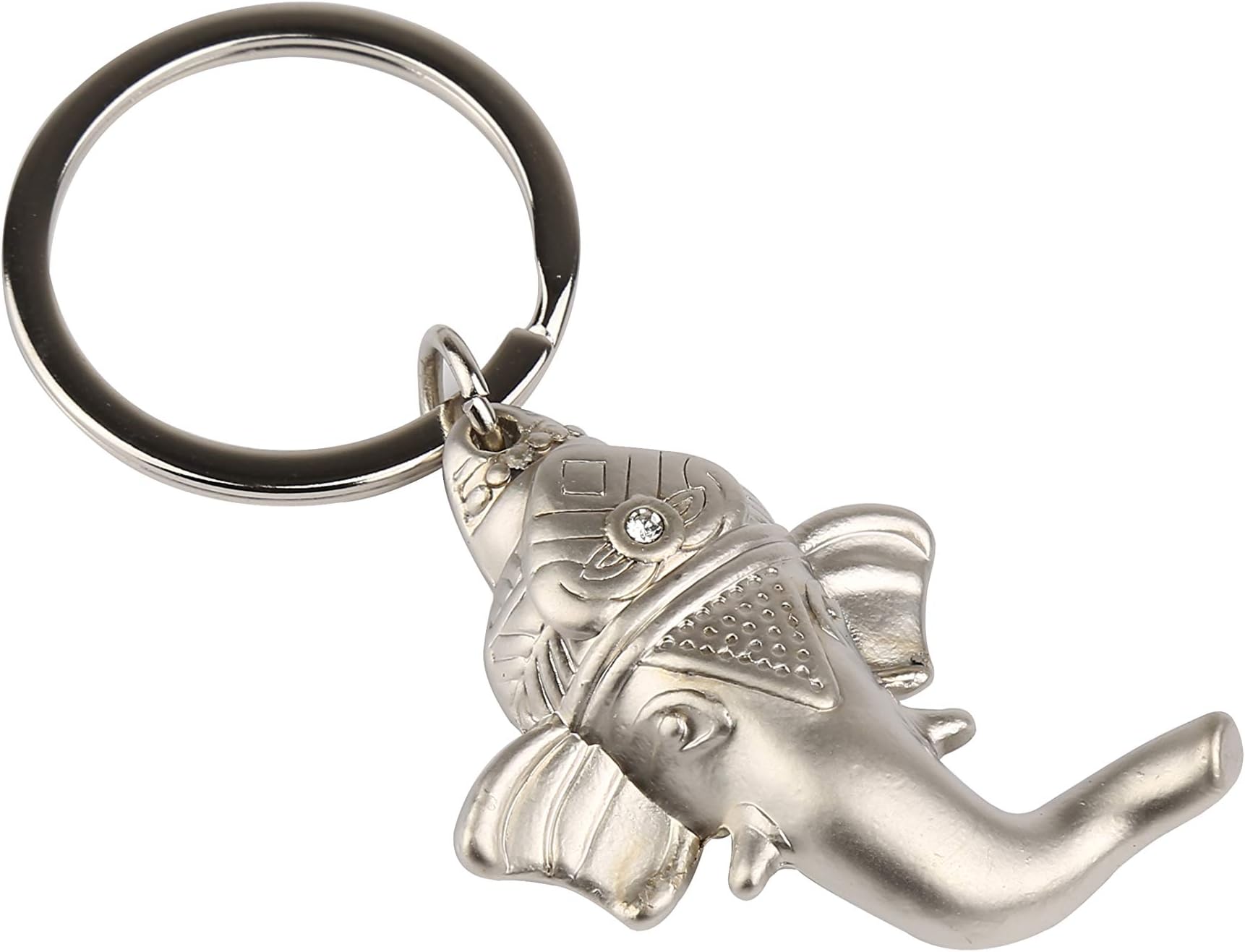 RainSoundMetal Lord Ganesha Head Keychain (Silver)