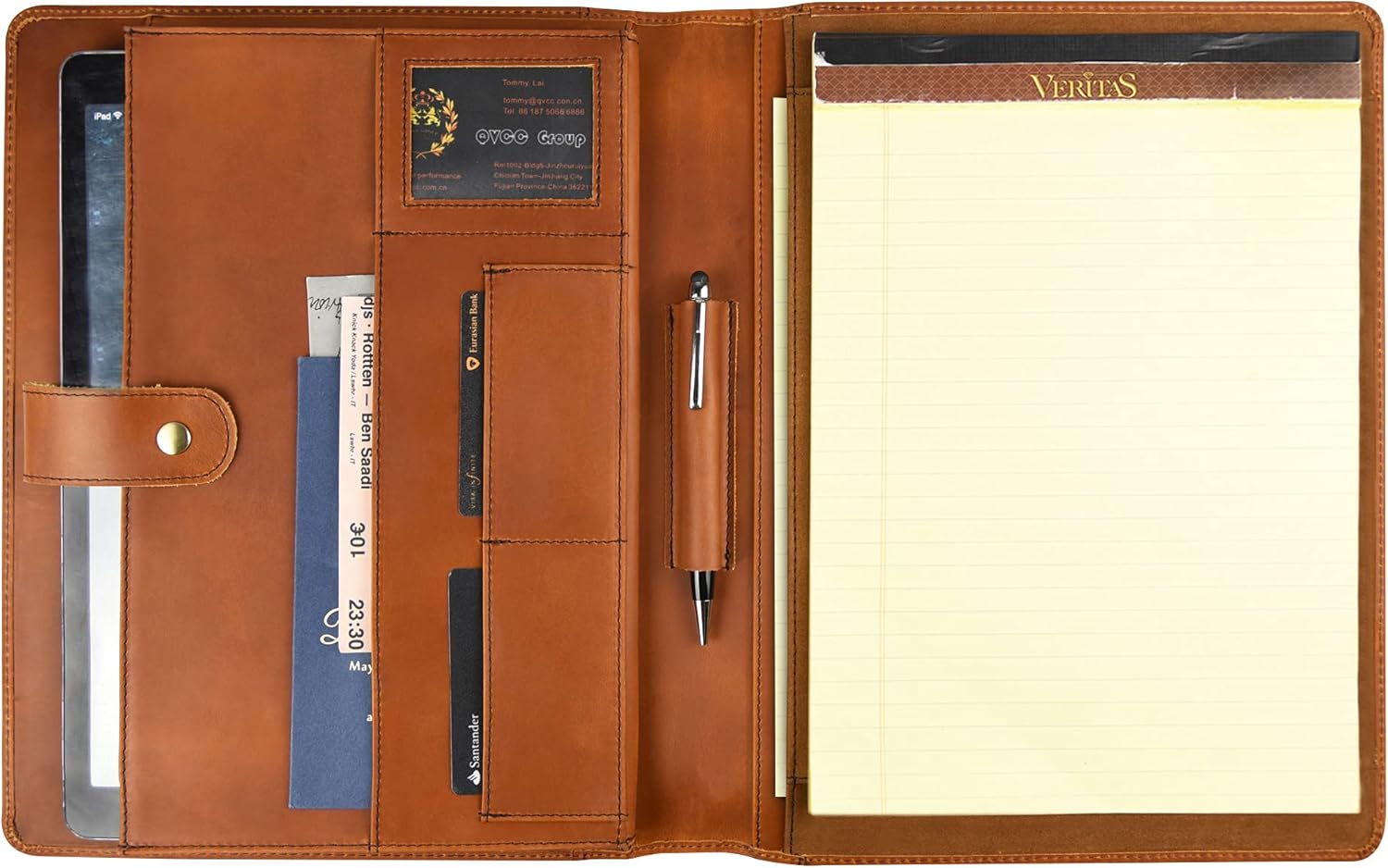 Handmade Vintage Leather Clipboard Portfolio, Letter Size/A4 Document