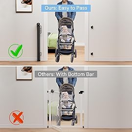 probebi Retractable Baby, Child & Dog Gates for Stairs, Extends to 54 Wide 34 Tall, Use for Outdoor, Indoor, Hallways, Doorways, Deck, Porch, Black