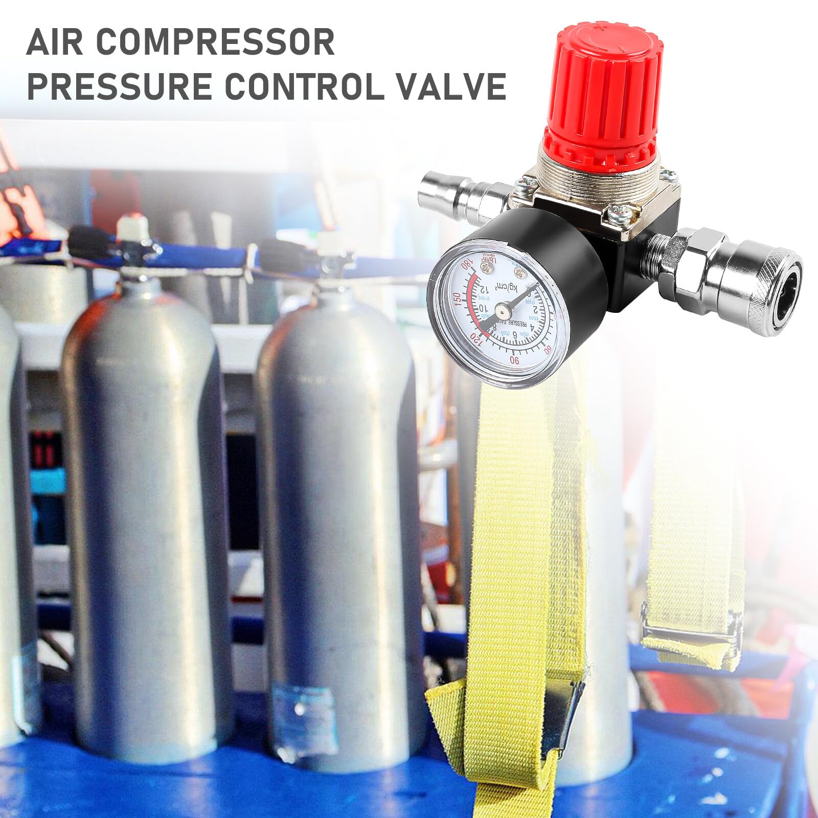 Riduttore Di Pressione Aria Compressa 1/4" Con Manometro - Regolabile Fino A 120 PSI, Con Separatore Acqua - Foto 8