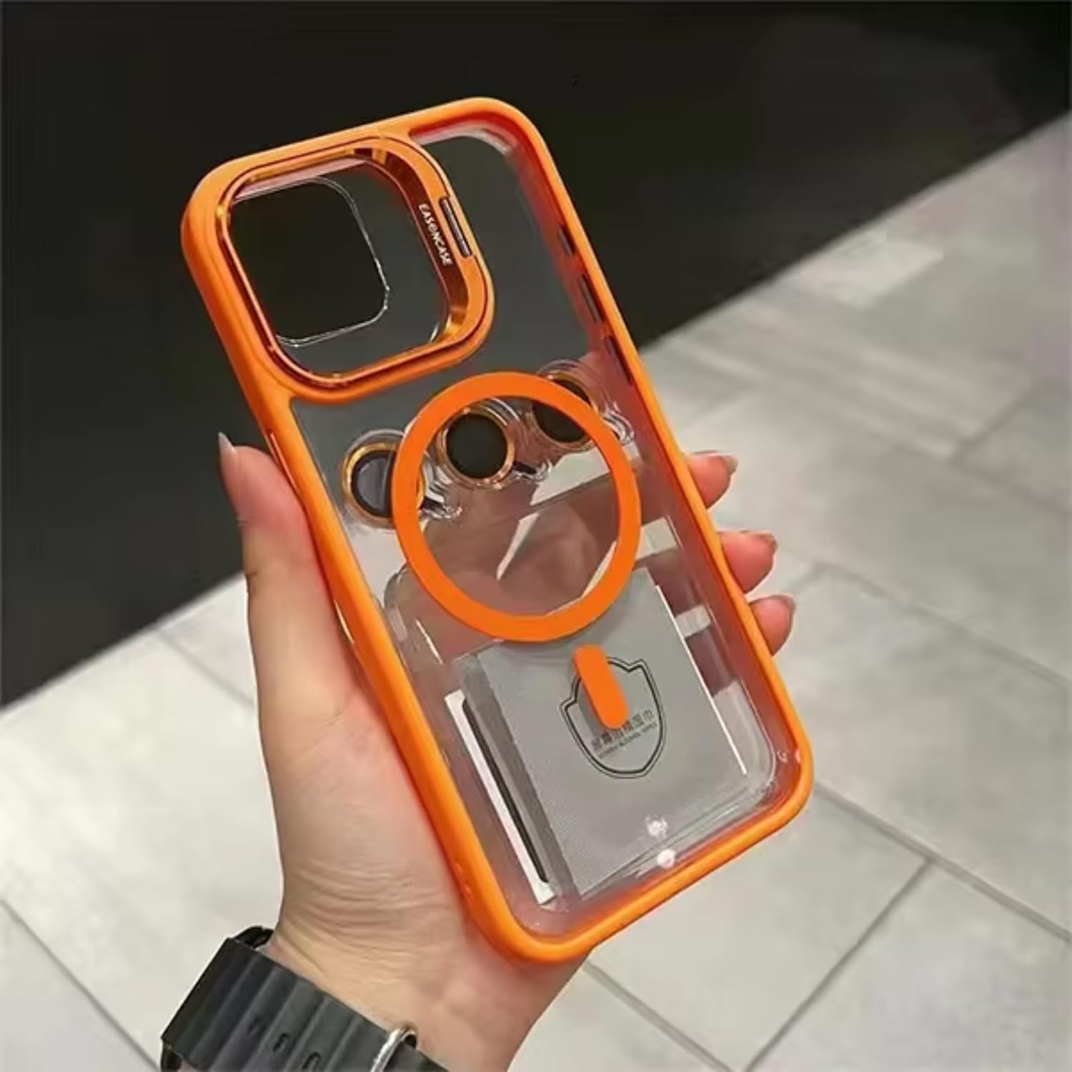 Magnet Acrylic Business Mobile Phone Cases Clear Accessory PC Cover for iPhone 15 16 17 Pro Max Trending (Light Blue,OPP Bag,for iPhone17) image 2