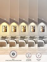 Vista 2 de TORCHSTAR Iluminación empotrable LED CRI90+ regulable 5CCT de 6 pulgadas, luces direccionales giratorias regulables, Downlight de techo ajustable