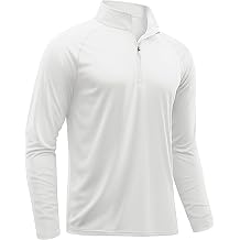 Men's Long Sleeve Athletic Shirts 1/4 Pullover Zip Sun Protection Rash Guard UPF 50+ Outdoor Running T-Shirts