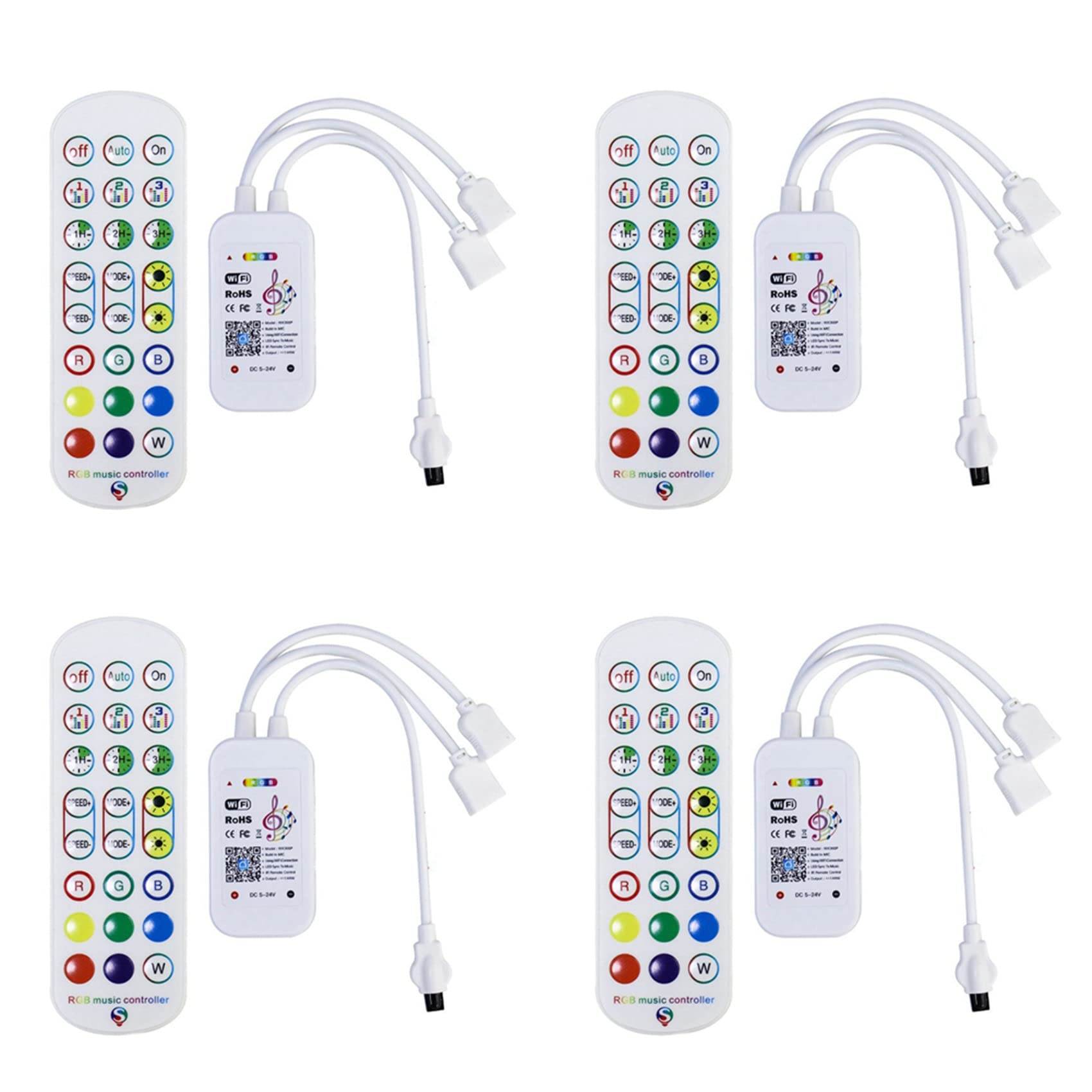 HWIREUIGT 4X Tuya WiFi RGB Controller for LED Strip Light 3528 2835 5050 RGB Controler with 24Keys Remote Control