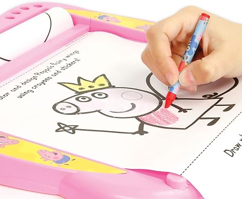 Miniatura 5 de Peppa Pig: Juego de actividades de escritorio en rollo: despierta la creatividad con rollo de papel de actividad de 25 pies, calcomanías hinchadas y