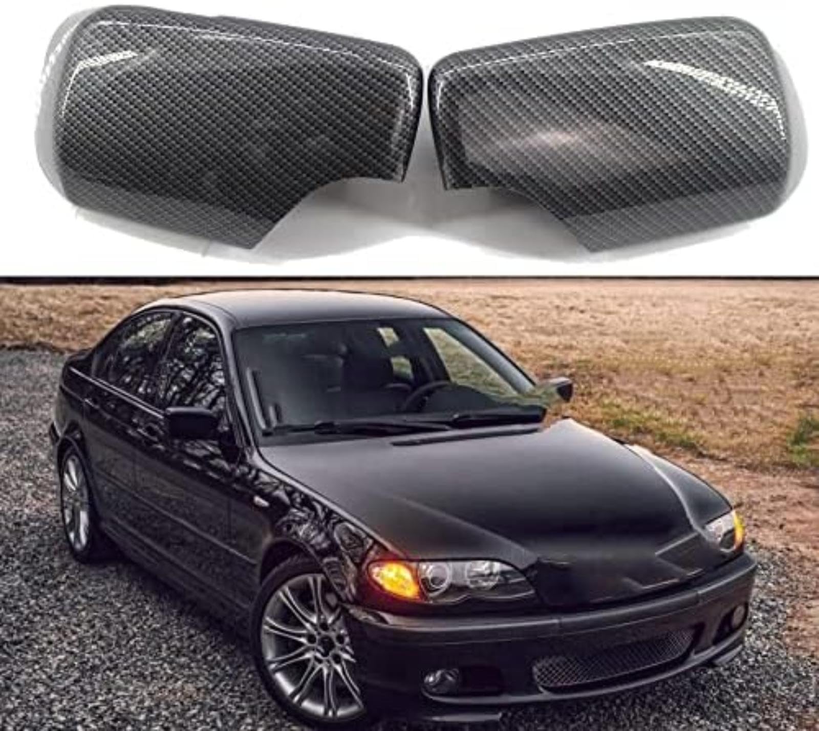 Dla Bmw 3 5 E39 E46 525I 528I 530I 540I 323I 330I 328I boczne osłony lusterek wstecznych czapki obudowa Case Obudowa lusterka auta (Carbon Look B)