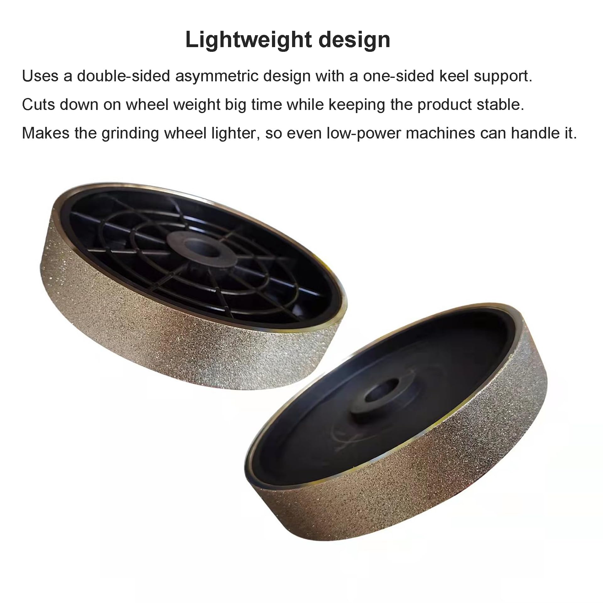 1 muela de diamante de 8" for pulido de gemas - Grano 600, eje de 1", compatible con diversos materiales duros