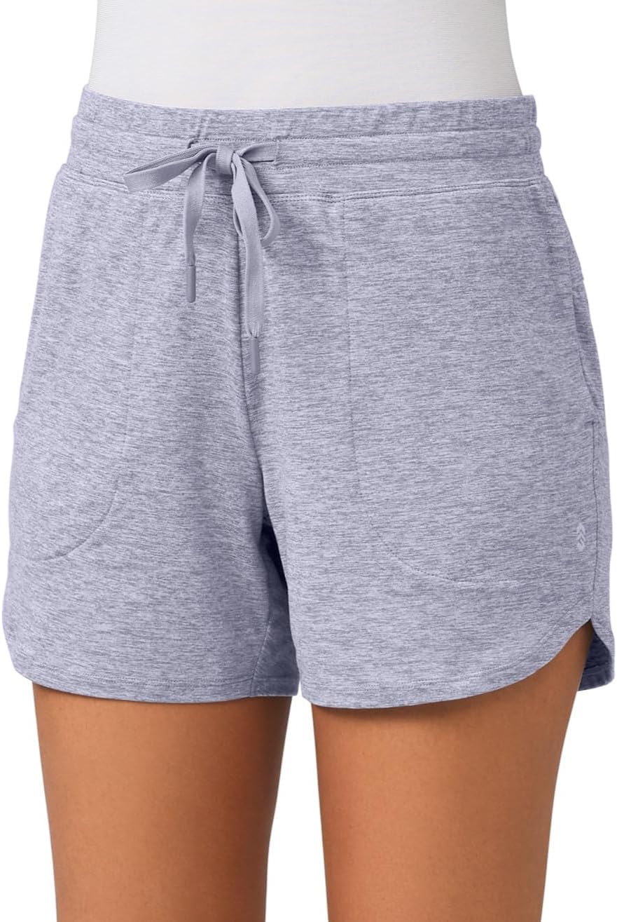 Free Country Women's Athletic Shorts Soft for Running Workout Gym Tennis Lightweight Short with Pockets-Cloud Knit