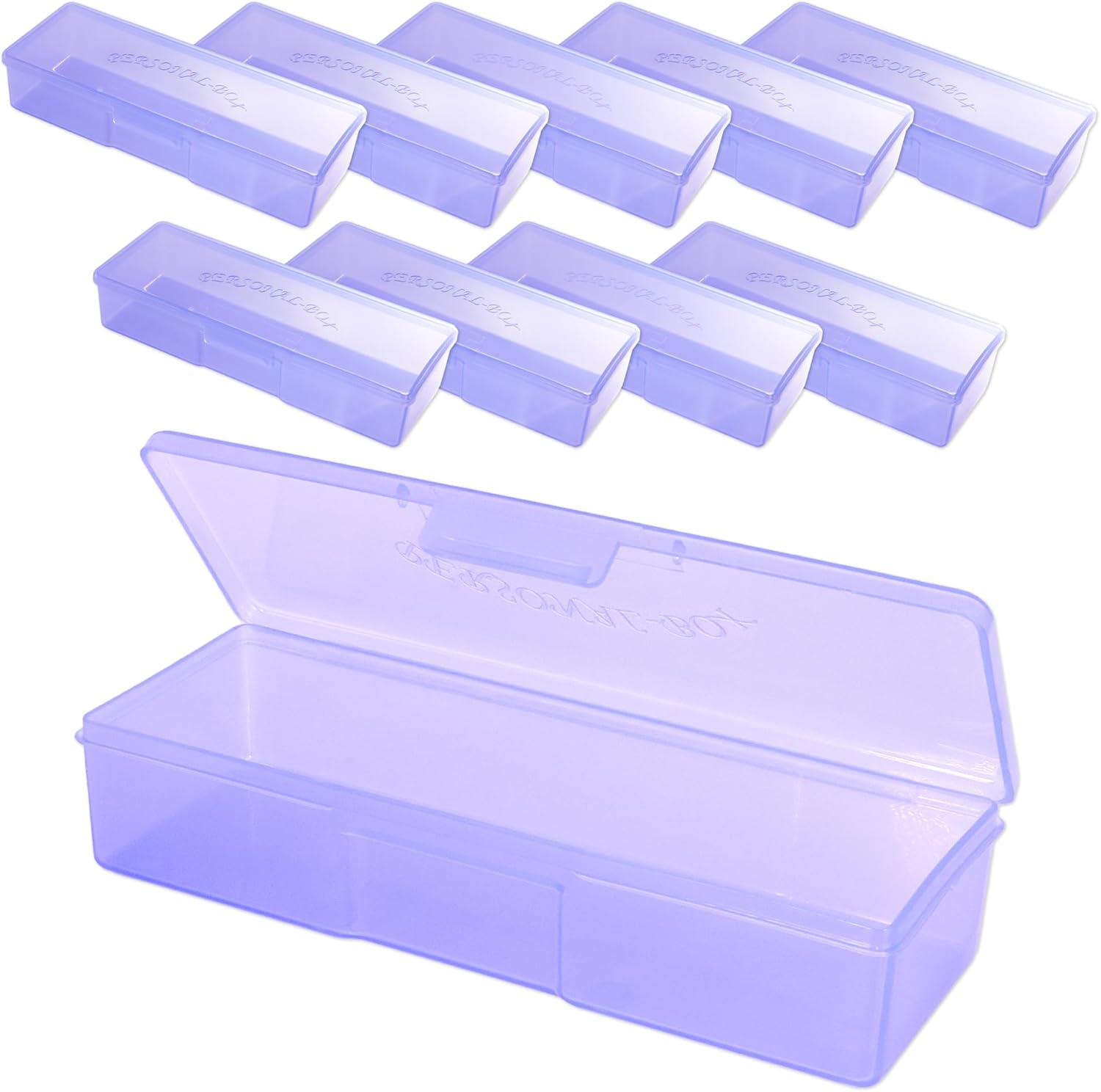 Beauticom Personal Box Storage Case for Professional Manicurist Nails Pedicure (Large Size) (10 Pieces, PURPLE)