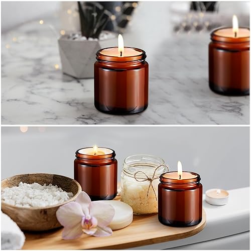 Miniatura 5 de Norme 48 frascos de vidrio de 4 onzas con tapas, a prueba de fugas, redondos, herméticos, vacíos, con forro interior, tapa para almacenar lociones,