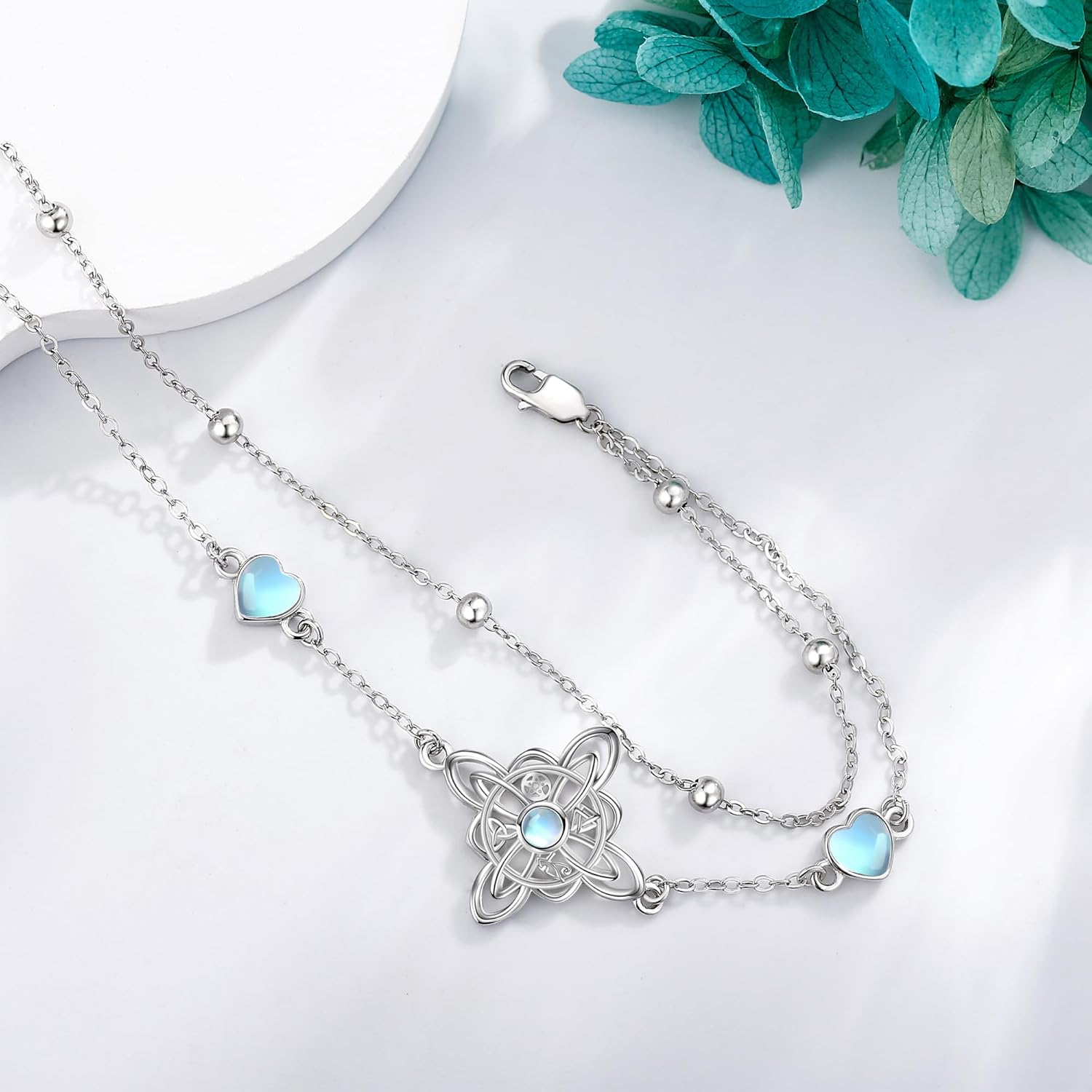 Witches Knot Bracelet Sterling Silver Witches Knot Heart Bracelet Witchy Jewelry Gifts for Women - Image 3