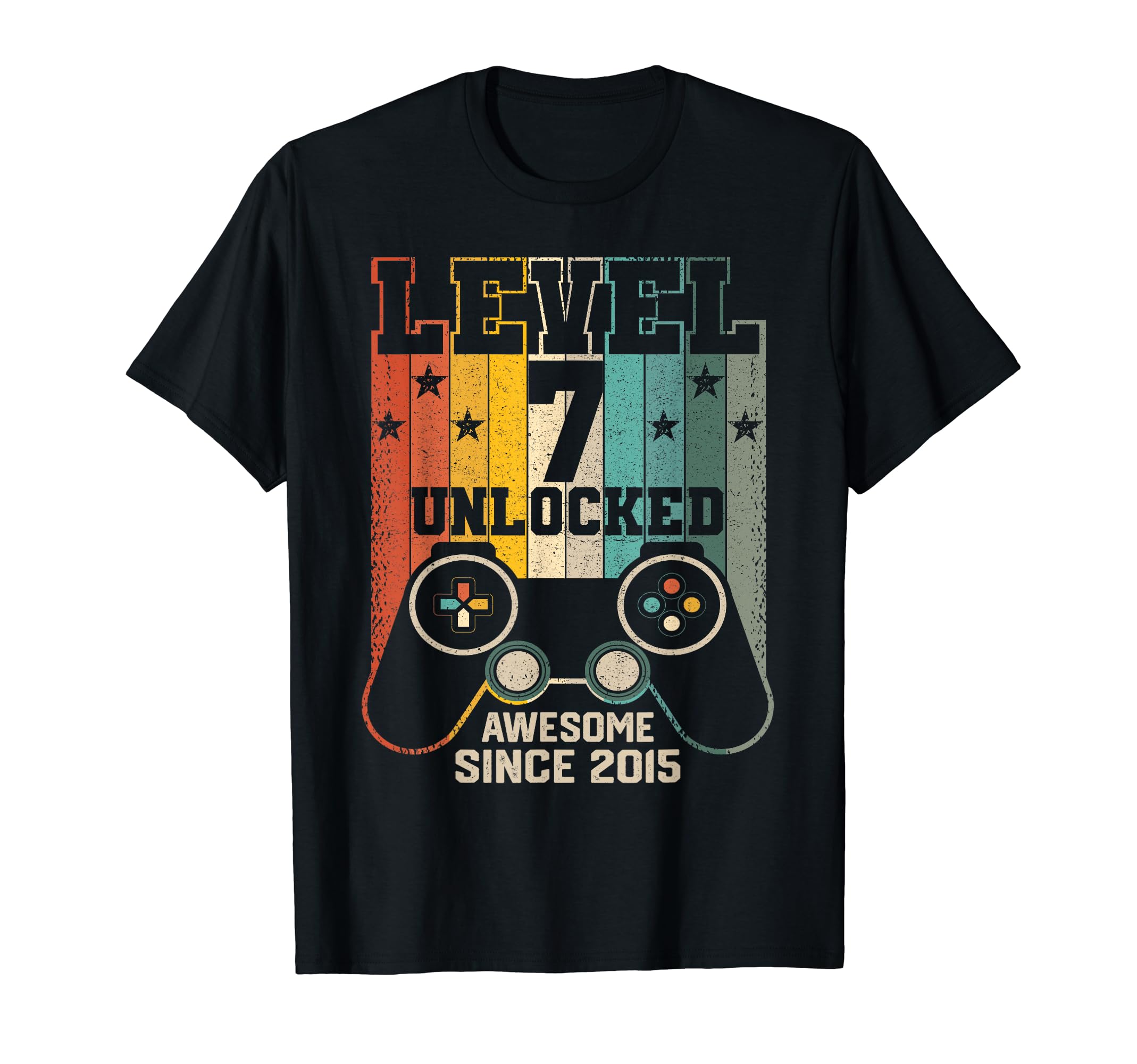 Level 7 Unlocked Awesome 2015 Boy Video Game 7th Birthday T-Shirt