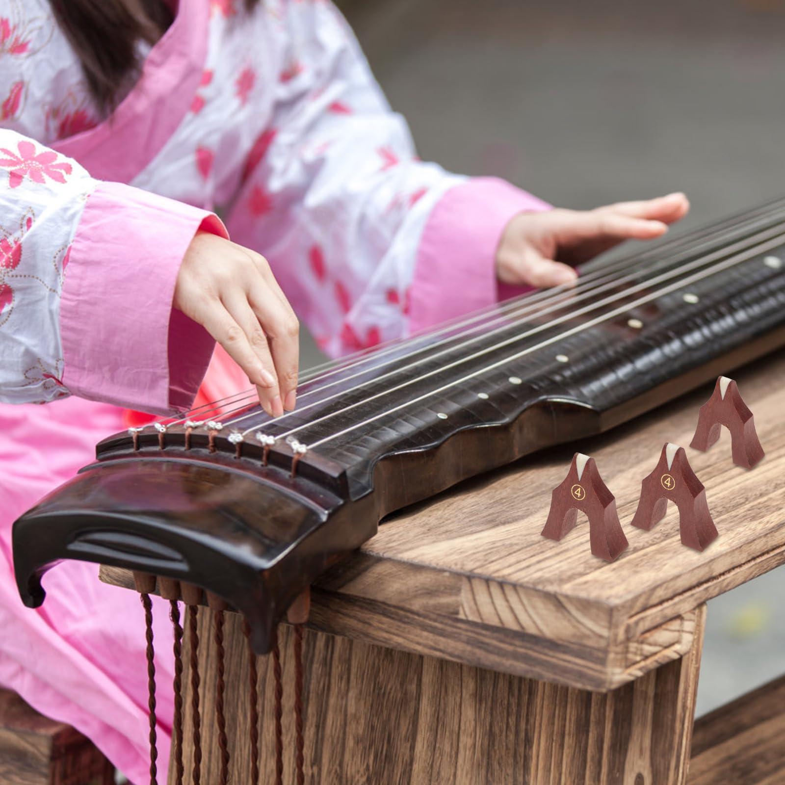 Langlebiger Guzheng Brücken Leichtes und Praktisches Guzheng Zubehör aus Braunem Holz 21 Stück zum Einfachen Transport und Austausch