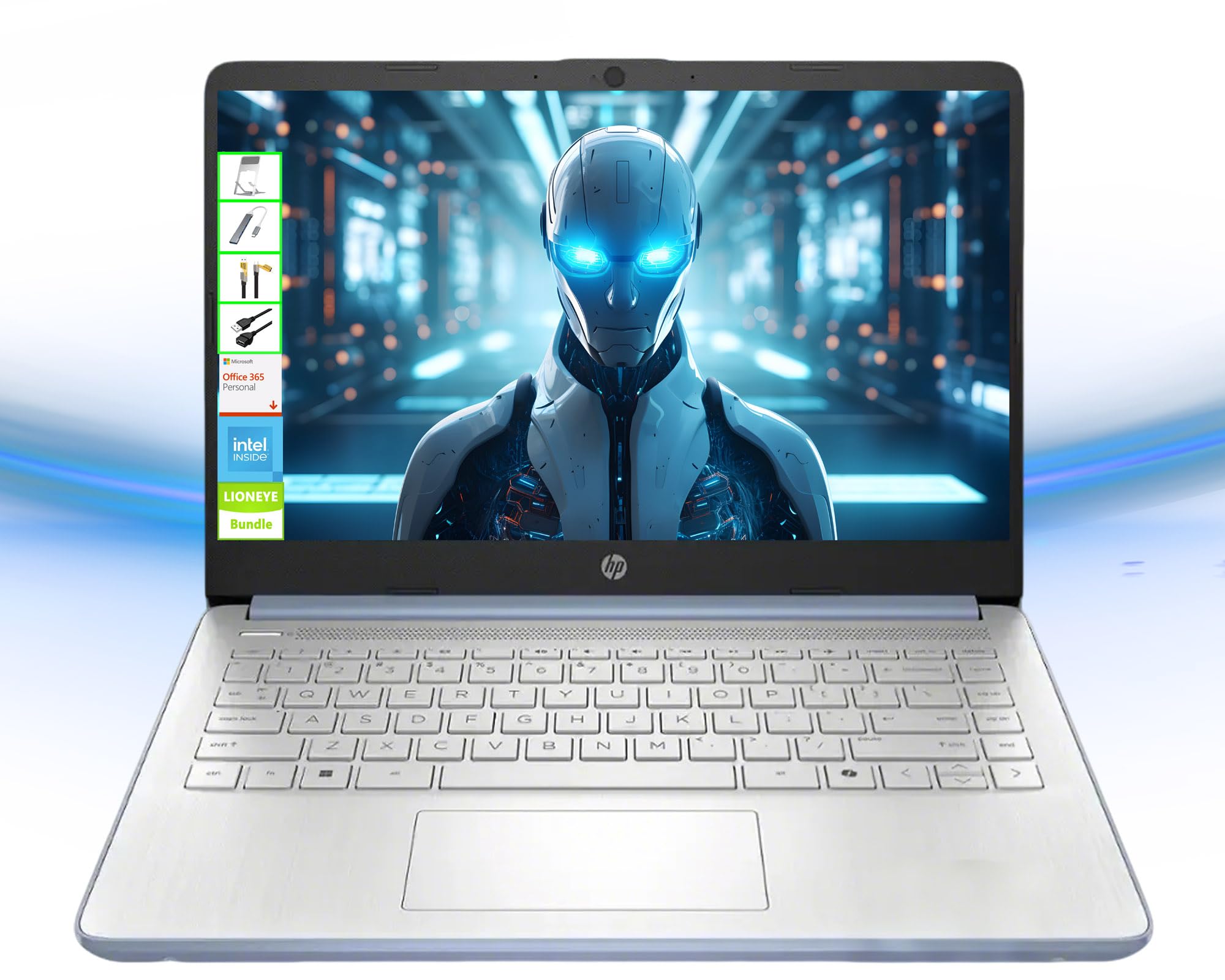HP Laptop with Microsoft Office and 1TB Cloud Storage (1-Year) | 14 inch HD Computer | 8GB RAM | 128GB UFS | Intel 4-Core CPU(Beat i3-10110U)| Windows