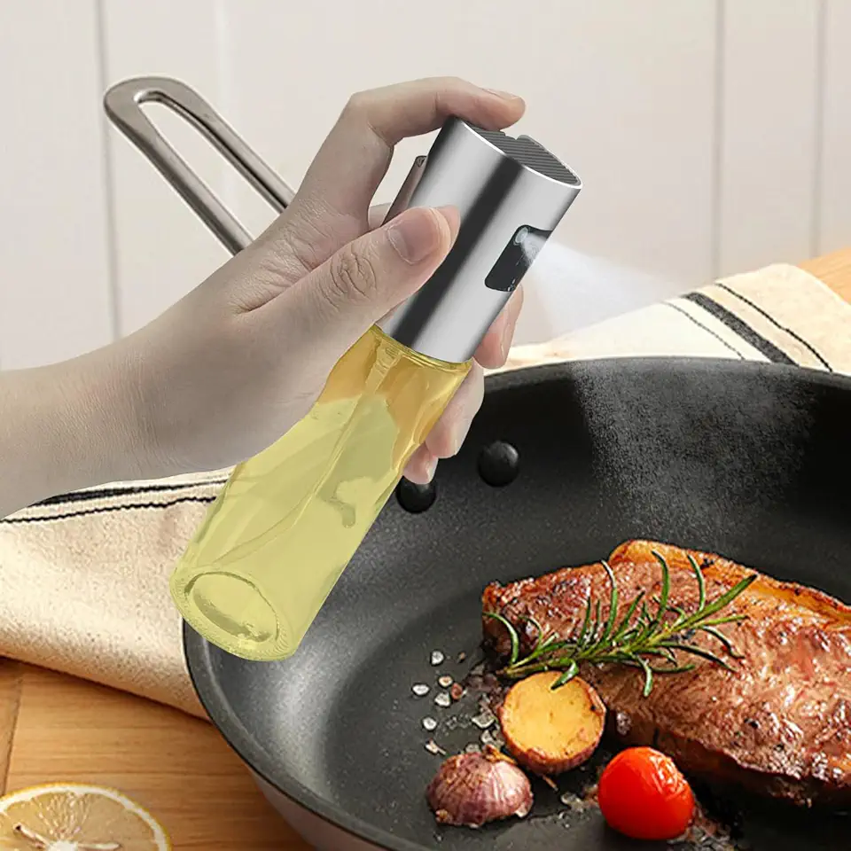 Pulverizador de óleo para cozinhar, capacidade de 100 ml, dispensador de azeite de oliva de cozinha para churrasco, salada, assar