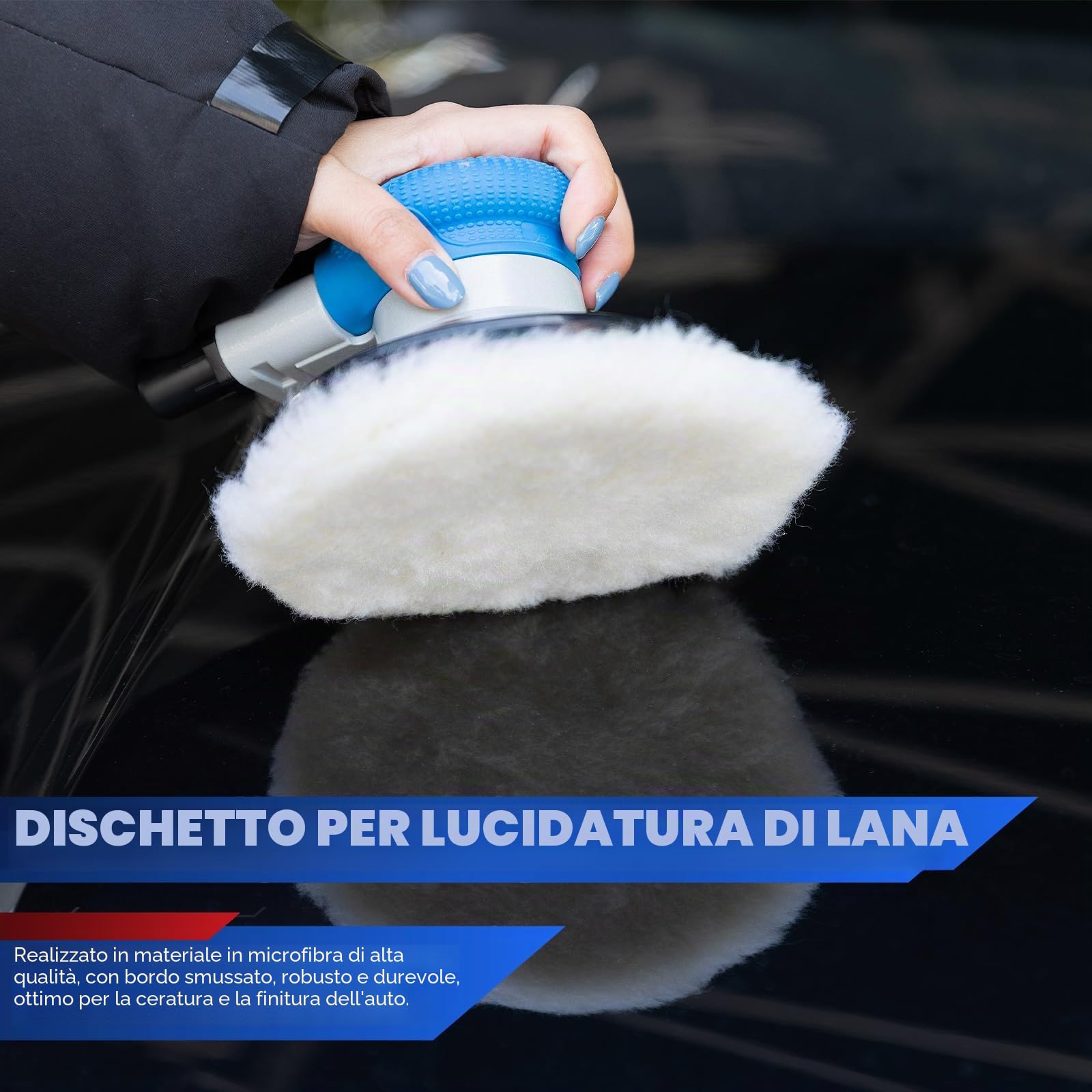 Levigatrice orbitale pneumatica da 150mm, doppia azione con regolazione velocità, smerigliatrice orbitale ad aria, pneumatica per lucidatura del legno, metallo e carrozzeria