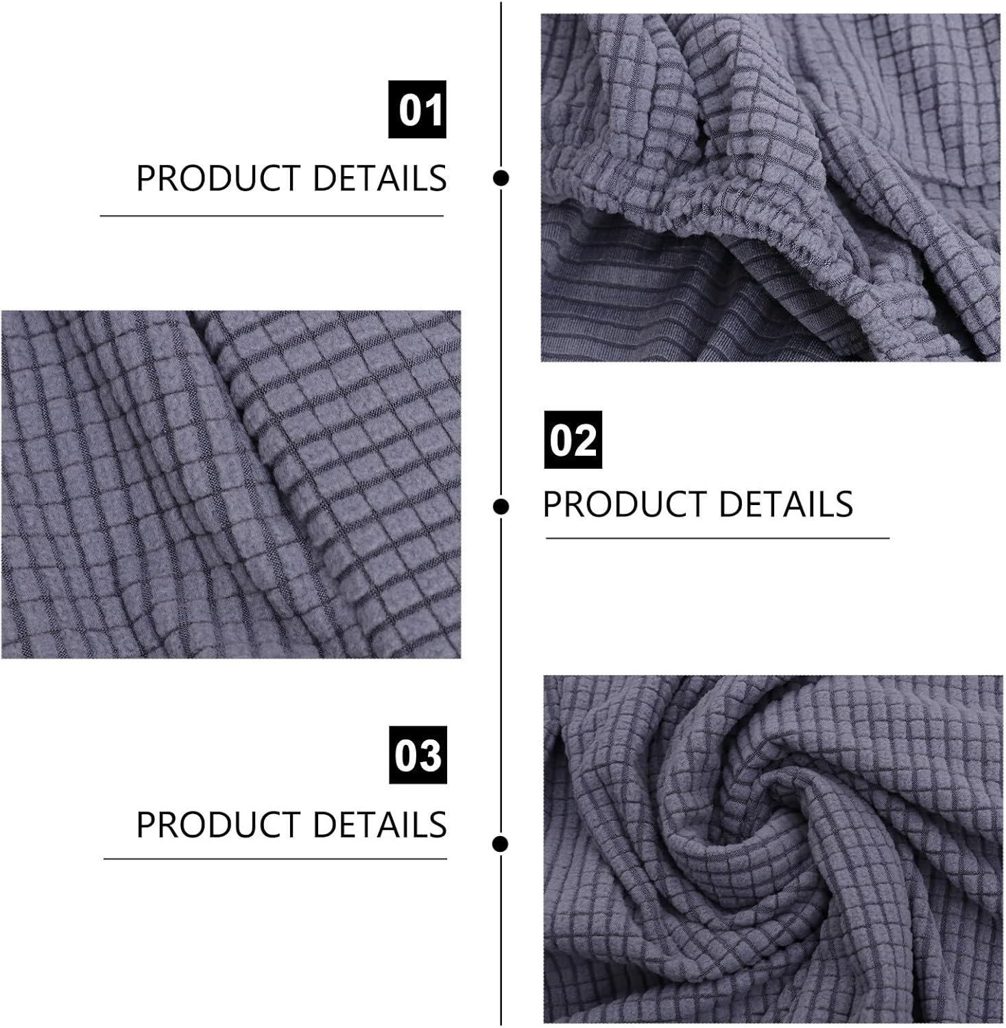 Armchair Cover and Recliner Chair Slipcover, Deep Gray Elastic Plush Fleece Fabric, Non-Slip Protective Cover for Massage and Home Chairs