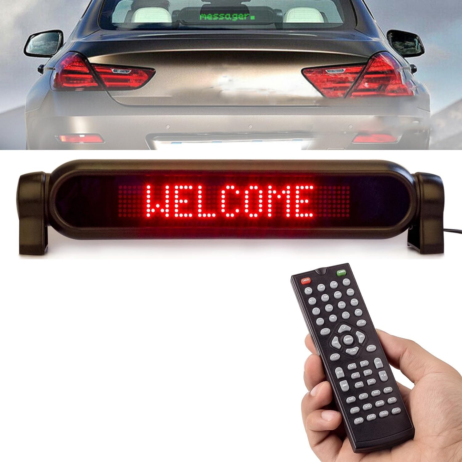 Automobile Rear Window Light Sign, Car Scrolling Message Board, Programmable Flexible LED Panel, Increase Safety and Driving Fun, Relieve Congestion, Best Gift for Men Women