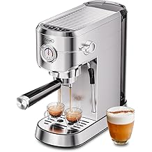 Gevi Commercial Espresso and Coffee Makers, Professional 20 Bar Espresso Maker with Milk Frother, Stainless Steel Expresso Coffee Machines for Home, Compact Cappuccino Machine, Great Gift