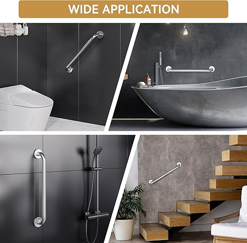 Vista 29 de AmazerBath Barras de apoyo para ducha para personas mayores antideslizantes, barra de seguridad para el baño para personas necesitadas, barras