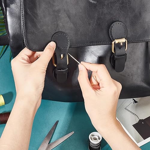 Miniatura 10 de WADORN 2 hebillas de cierre de palanca de piel sintética, cierre de lengüeta, cierre de piel sintética para coser en bolsas, hebillas de rodillo