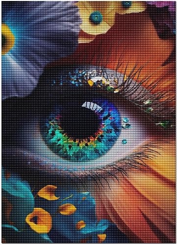 Kits de pintura de diamantes para adultos, El ojo de todas las flores, 1 arte de diamantes 5D, kits de manualidades para decoración de pared del