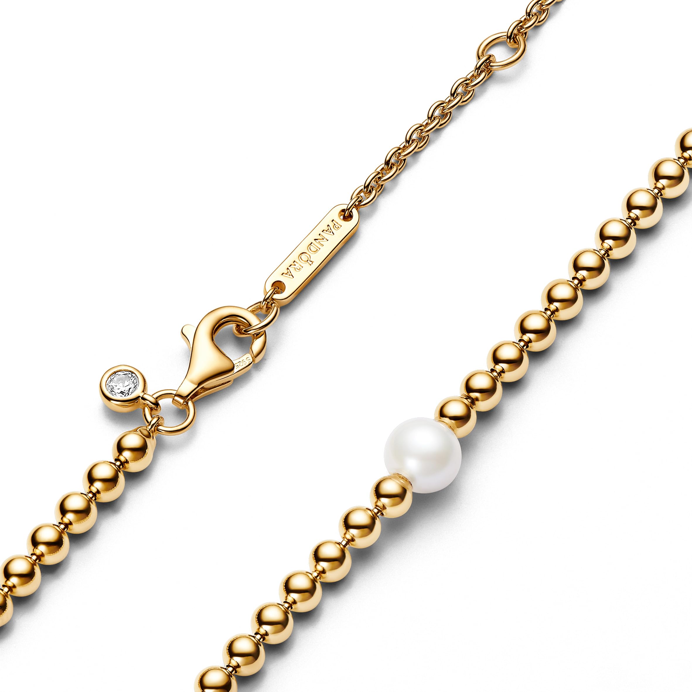 Pandora Timeless - Anello placcato in oro 14k con perle coltivate d’acqua dolce trattate bianche