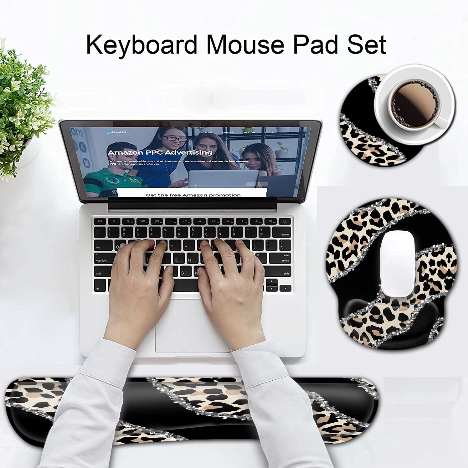 Tappetino per mouse ergonomico con supporto per il polso e poggiapolsi in memory foam, per gaming, computer, ufficio, laptop, facile digitazione tappetino per mouse wireless, tappetino per mouse