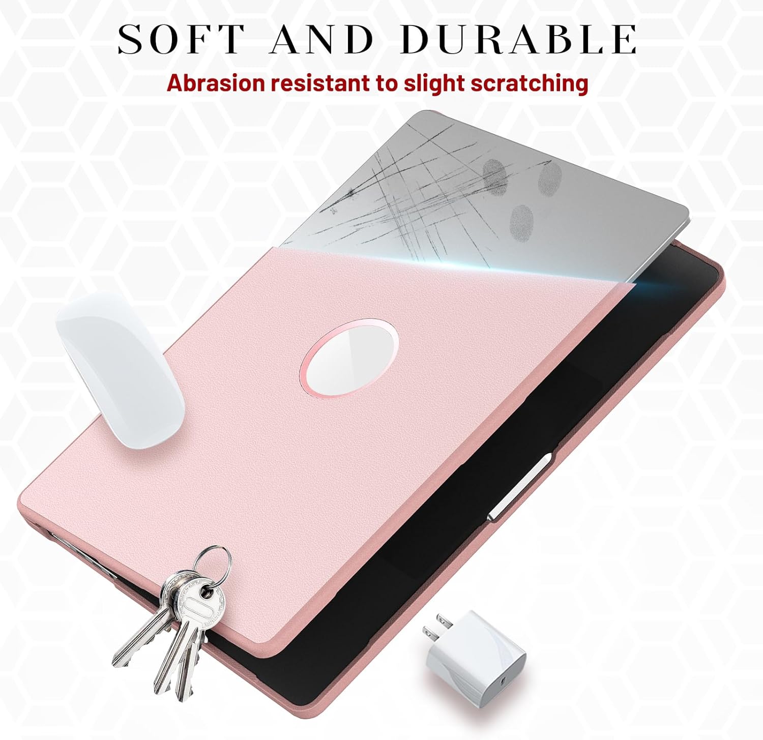 Compatible with MacBook Pro 16 inch Case 2024 2023 2022 2021 M4 M3 M2 M1 A3403 A3186 A2991 A2780 A2485 Pro Max Chip Case, PU Leather Laptop Hard Shell with PC Hard Shell & Stand(Pink)
