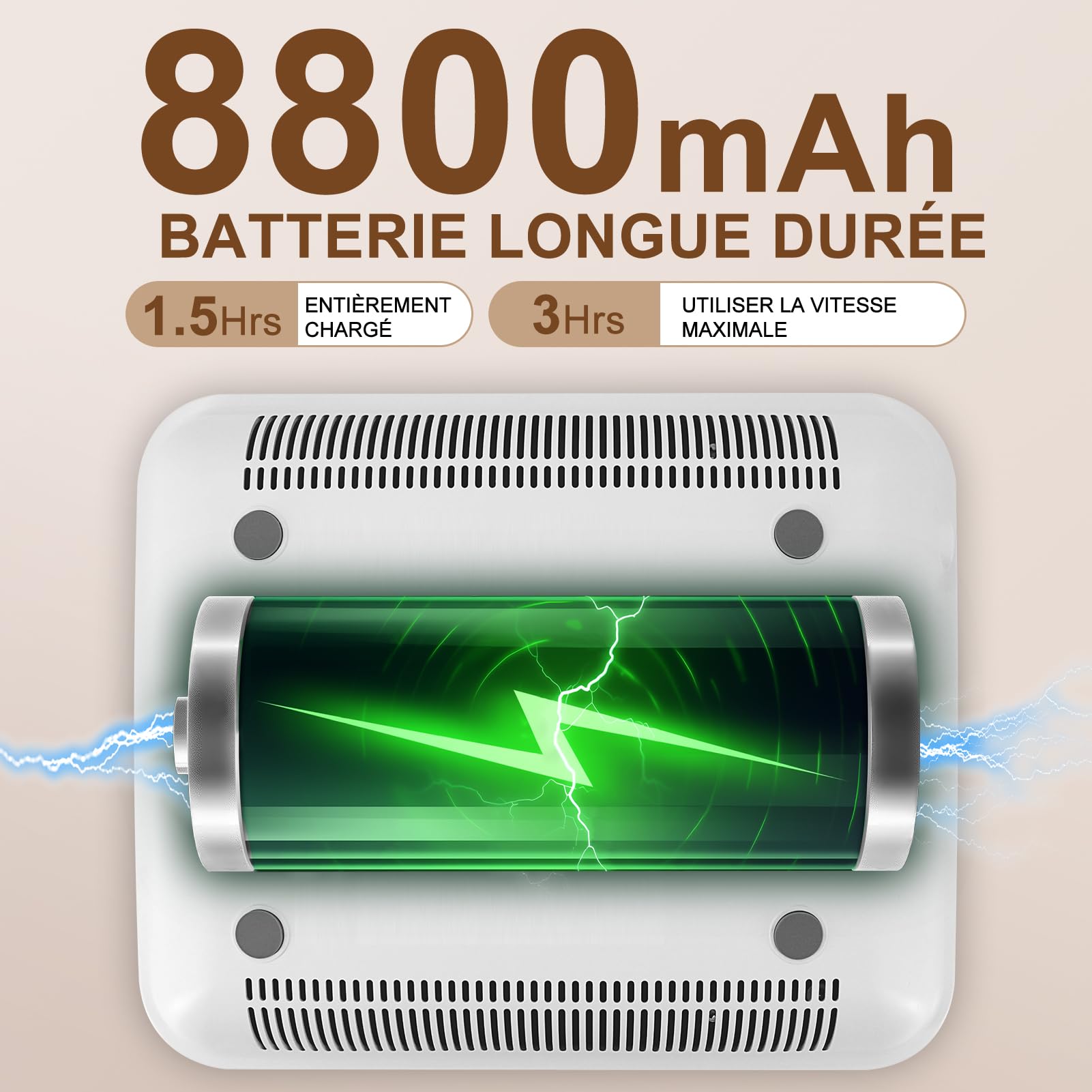 Aspirateur Ongle Rechargeable, Puissant Aspirateur De Table Professionnel Pour Ongles, Aspirateur De Manucure, Aspiration Réglable, Blanc-NDC3