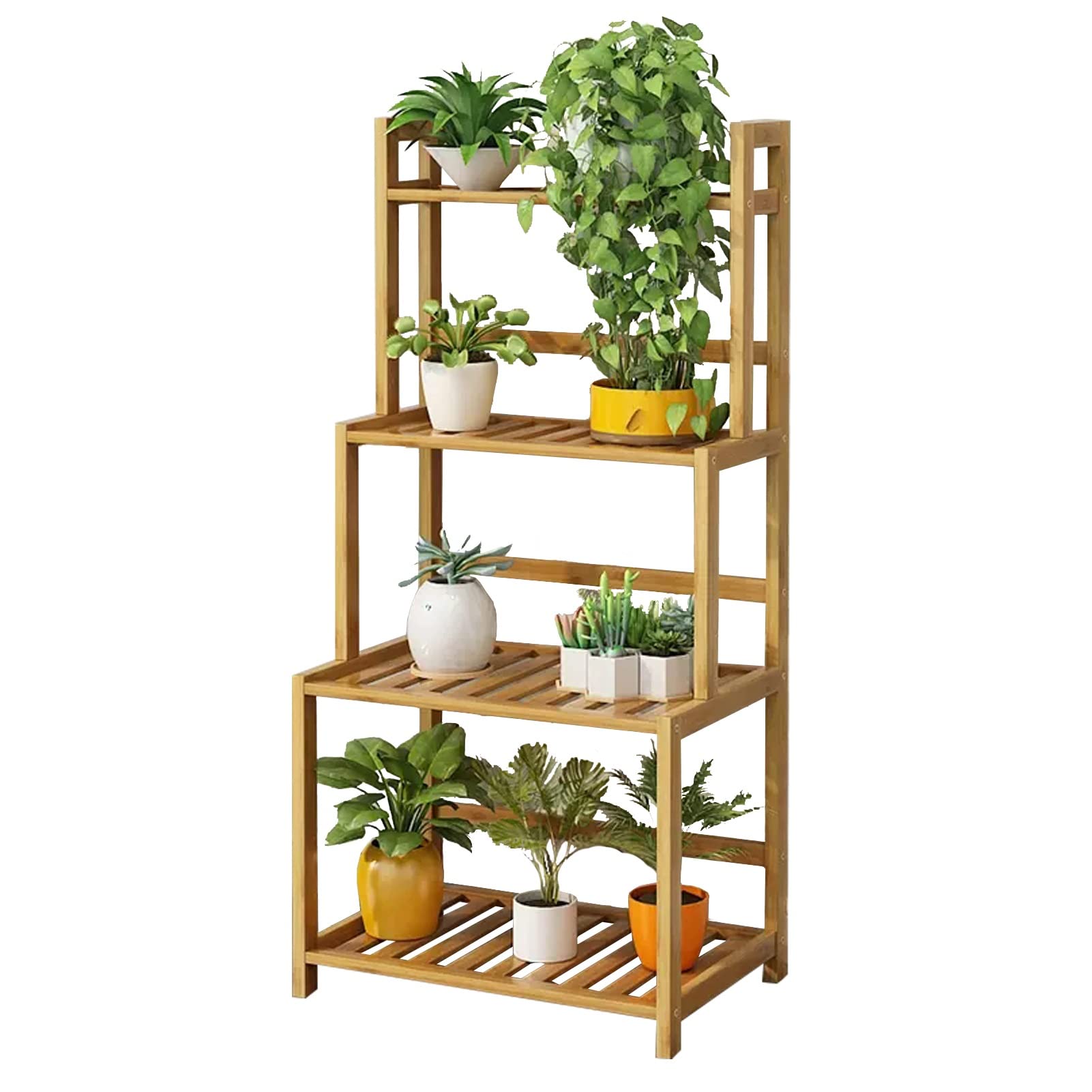YUANCHUTOP Tall Bamboo Plant Stand - Tiered Flower Pot Holder for Indoor & Outdoor Use | 40x33x103cm Large Plant Display Shelf & Corner Storage Rack for Home Garden Décor