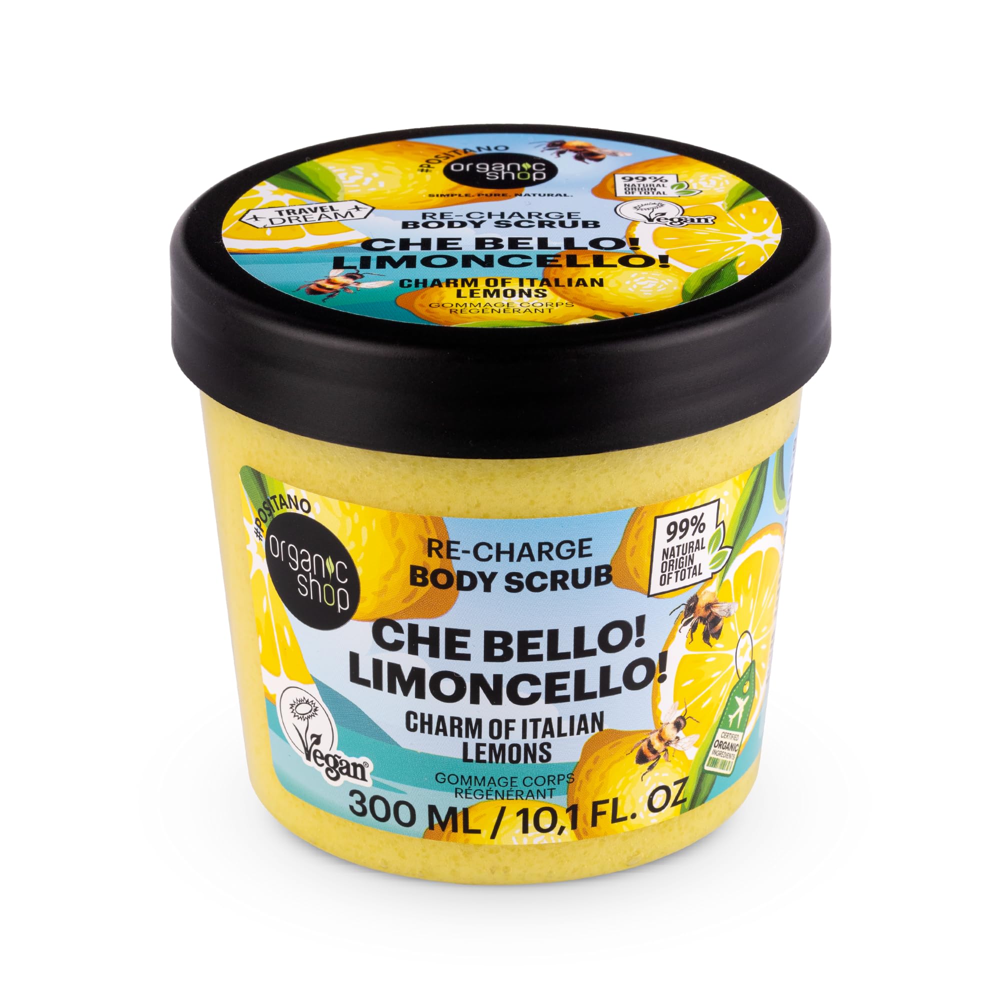Organic Shop Che Bello! Limoncello! Re-Charge Body Scrub. Charm of Italian lemons, 300ml