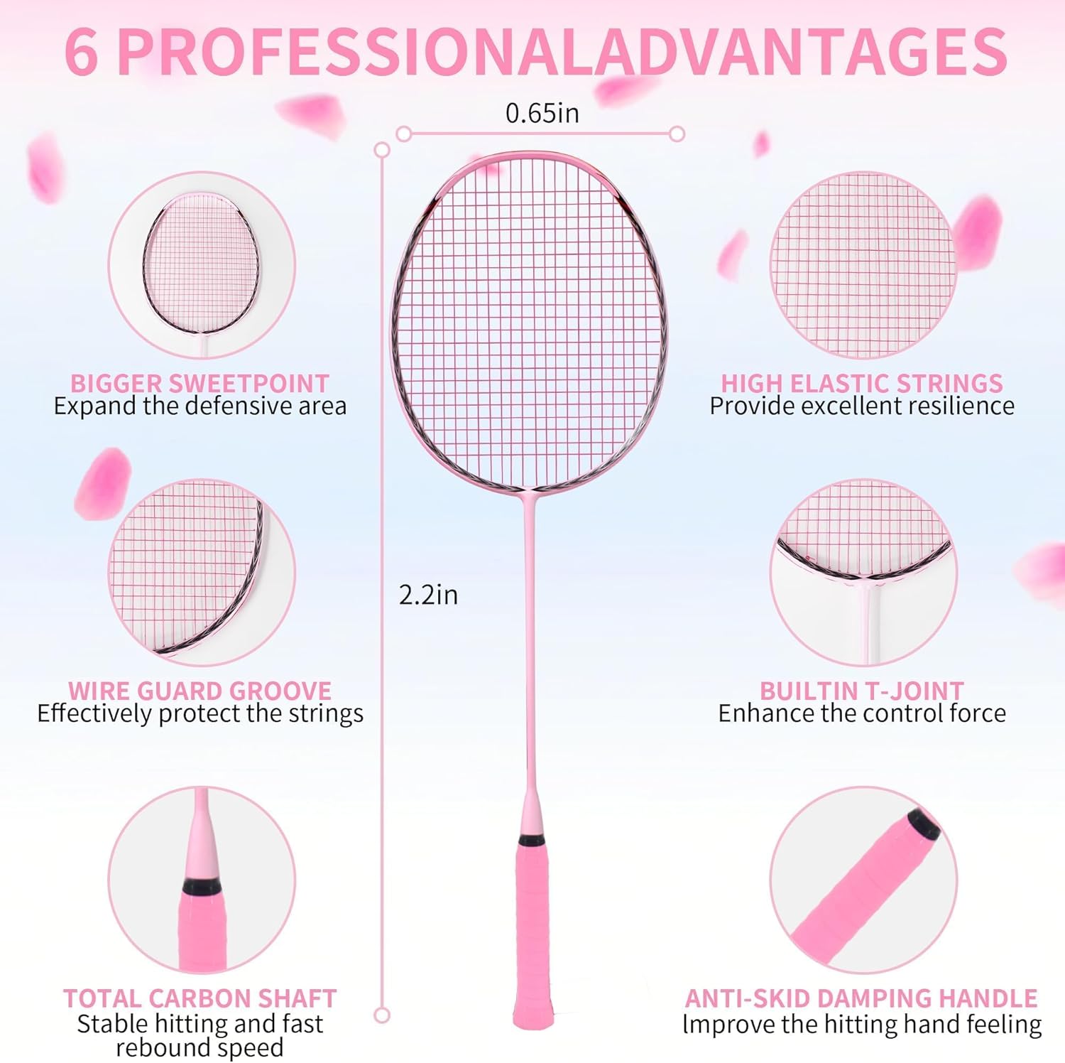 Senston N90 Badminton Racket, 6U Single High-Grade Badminton Racquet, Professional 100% Full-Carbon Badminton Racket