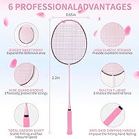 Vista 2 de Senston N90 Badminton Racket, 6U Single High-Grade Badminton Racquet, Professional 100% Full-Carbon Badminton Racket