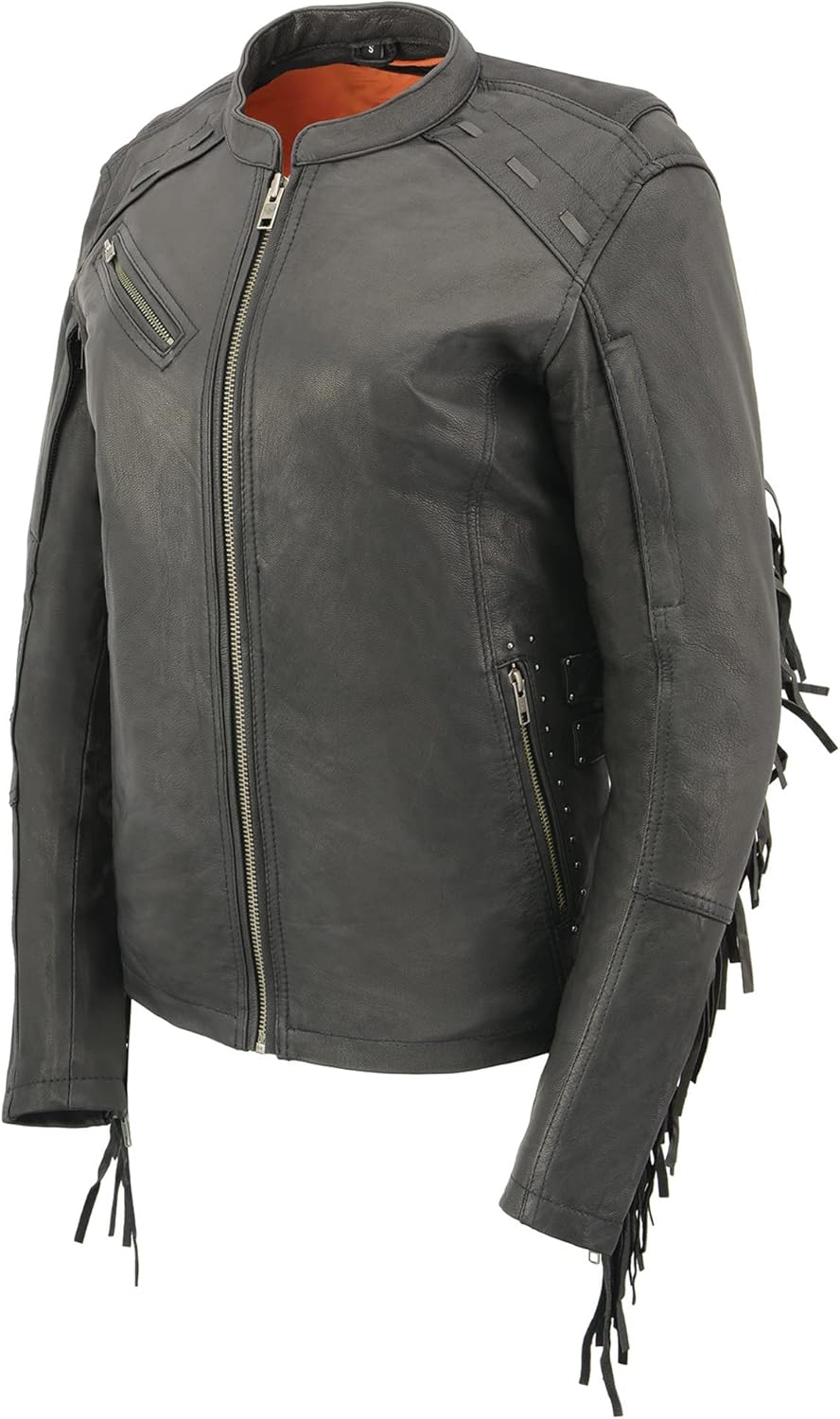 Milwaukee Leather Women's Lightweight Scuba Racer Jacket with Fringe