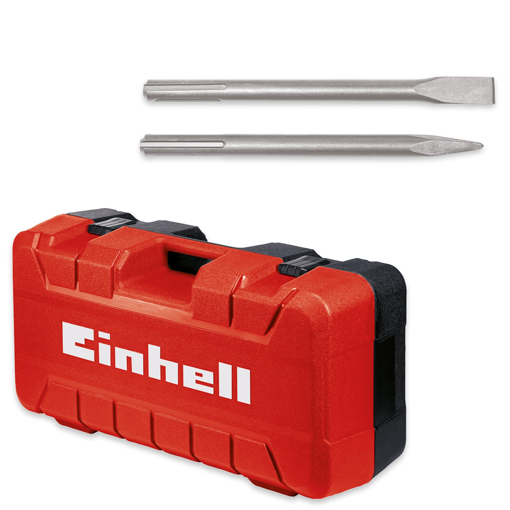 Einhell Martello Demolitore Te-Dh 32, 1500 W, Forza D'Urto 32 J, Mandrino Sds-Max, Impugnatura Principale Antivibrante e Rivestimento Morbido Softgrip, Con Ago E Scalpello Piatto e E Box, Nero, Rosso