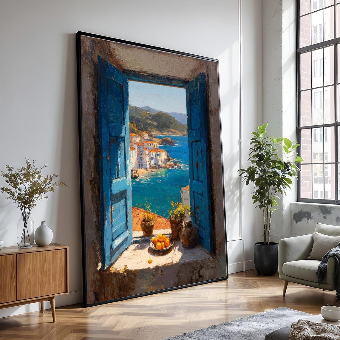 Tableau village en bord de mer pour illuminer une pièce sombre - 7