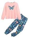 Arshiner Girls 2 Piece Outfits Fashion Tracksuits Long Sleeve Pullover Sweatshirt and Sweatpants Jogger Set with Pockets