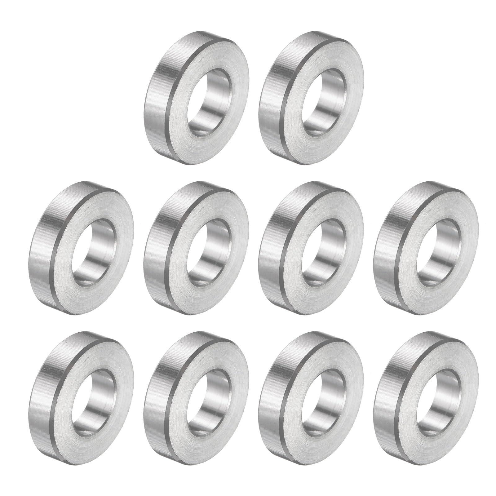 uxcell 10pcs Stainless Steel Spacer 3/8" Bore x 3/4" OD x 3/16" Length Screw Bushing Plain Finish Round Metal Spacer for M10 Screws Bolts and Rods