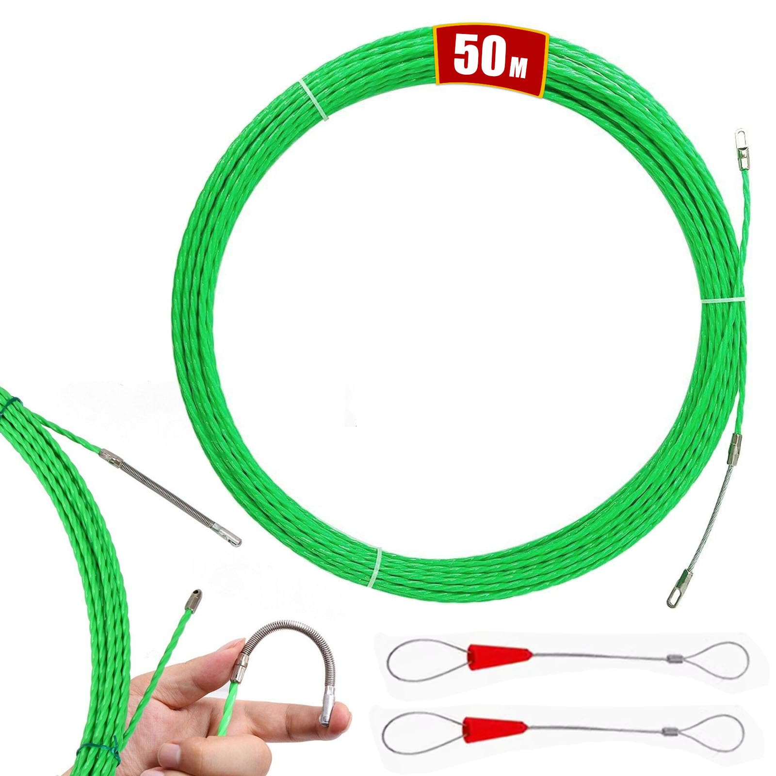 Sonda Passacavi SinLaw 18 M - Professionale Per Elettricisti, Con 4 Molle Di Guida, Verde - Foto 8