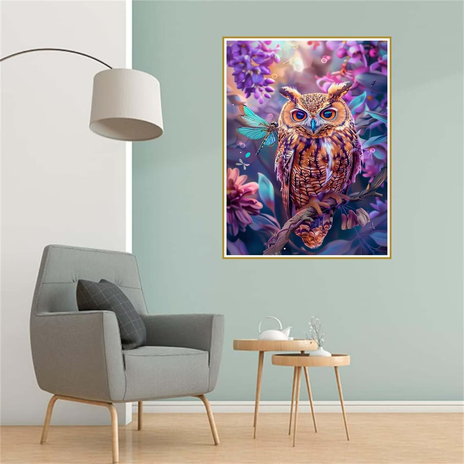Kit De Pintura Por Números Para Adultos – Búho De Dibujos Animados En Lienzo De 30x40 Cm, Con Pinceles Y Pinturas Acrílicas