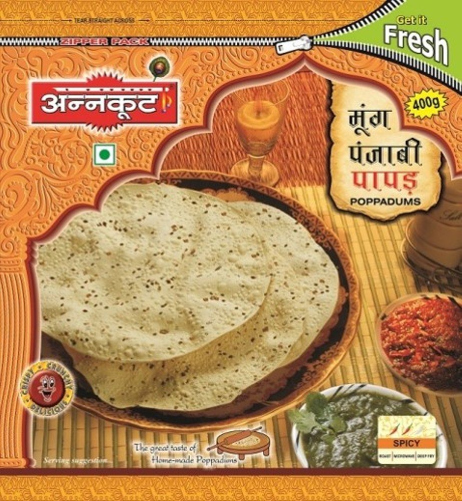Annkoot Moong Punjabi Papad 400 gm Strong-Spicy (B019XOU5HG) Amazon Price History, Amazon Price Tracker