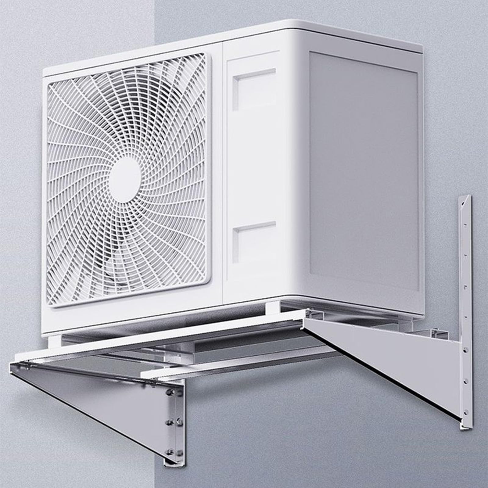 Staffe per Condizionatore Esterno, Staffa Condizionatore D'aria con Doppie Barre Trasversali, Supporto a Parete in Acciaio Inox per Condensatore da 1,5-3 P(48.7x46x74cm/19x18x29in)