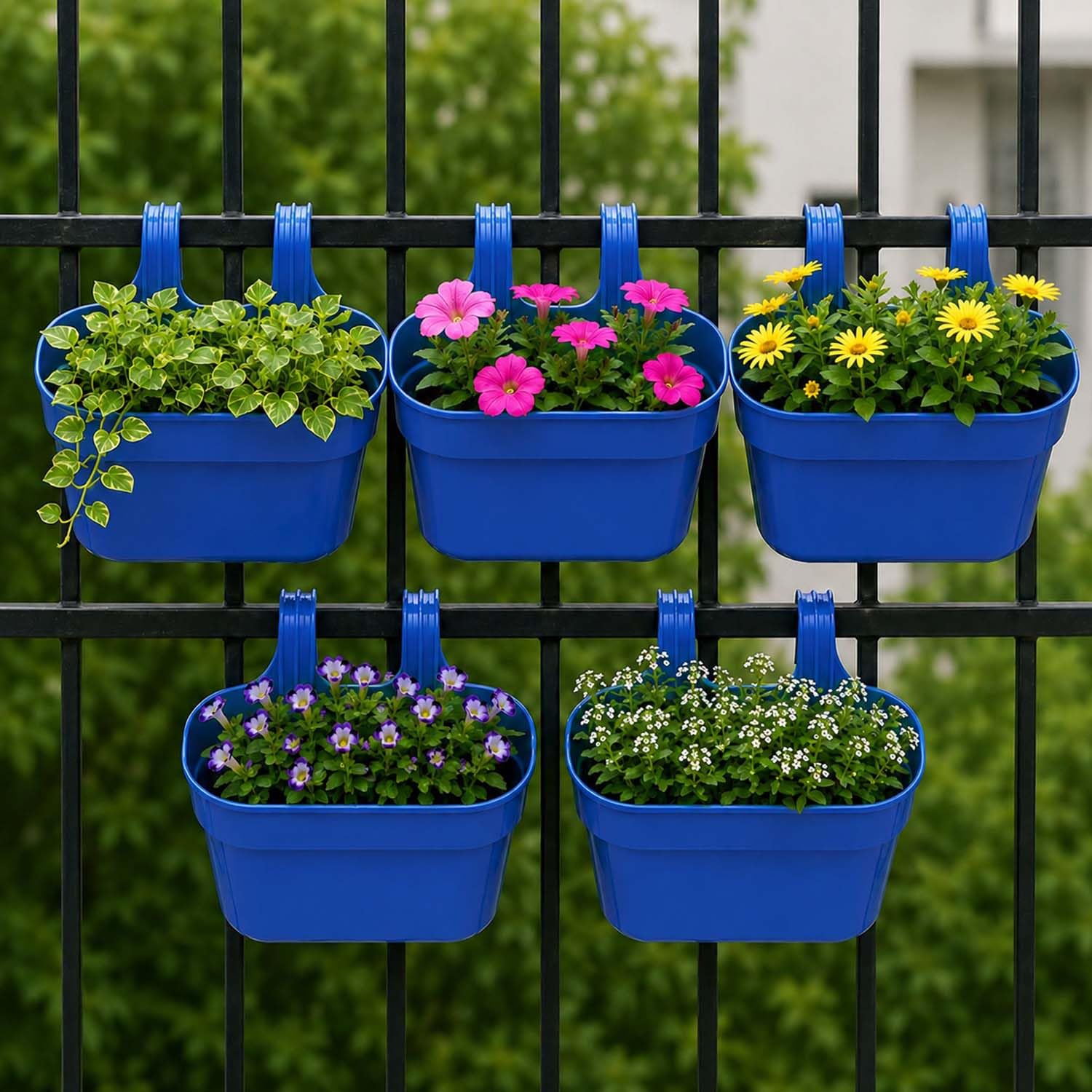 Go Hooked Railing Planters - 3 Hanging Flower Pots -19 Go Hooked Railing Planters - 3 Hanging Flower Pots -19