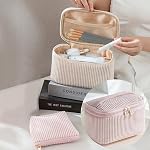 2pcs Set de sac de maquillage de voyage, sac cosmétique avec petite trousse de maquillage pour le maquillage ou la toilette