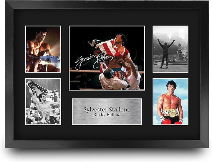 Quadro firmato sylvester stallone rocky hwc trading fr a3 F_A3_STALLONE_ROCKY_DISP