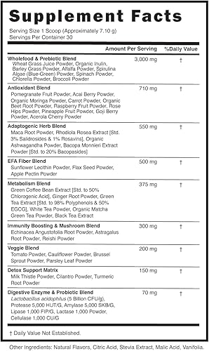 Miniatura 5 de SkinnyBoost - Verduras magras y súper alimentos en polvo - Mezcla de máxima potencia con té verde, mezcla de hongos, ashwagandha, algas espirulina y
